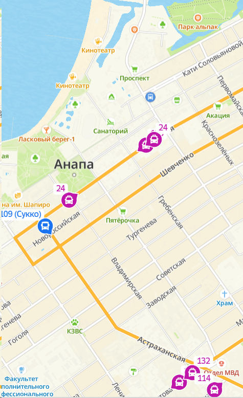 2ГИС — автобусы онлайн Анапа
