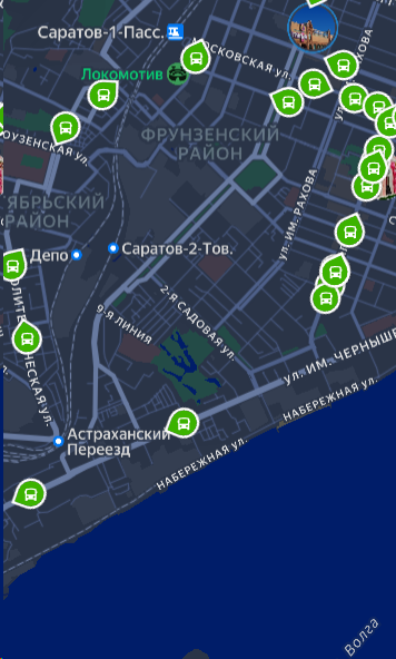 Яндекс Карты — автобусы онлайн Саратов